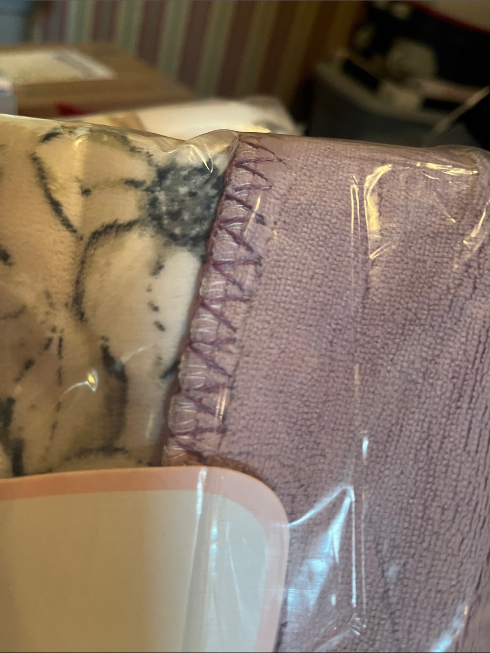 Bloom & Bunny Reversible Lush Plush Throw in Pink and Cream